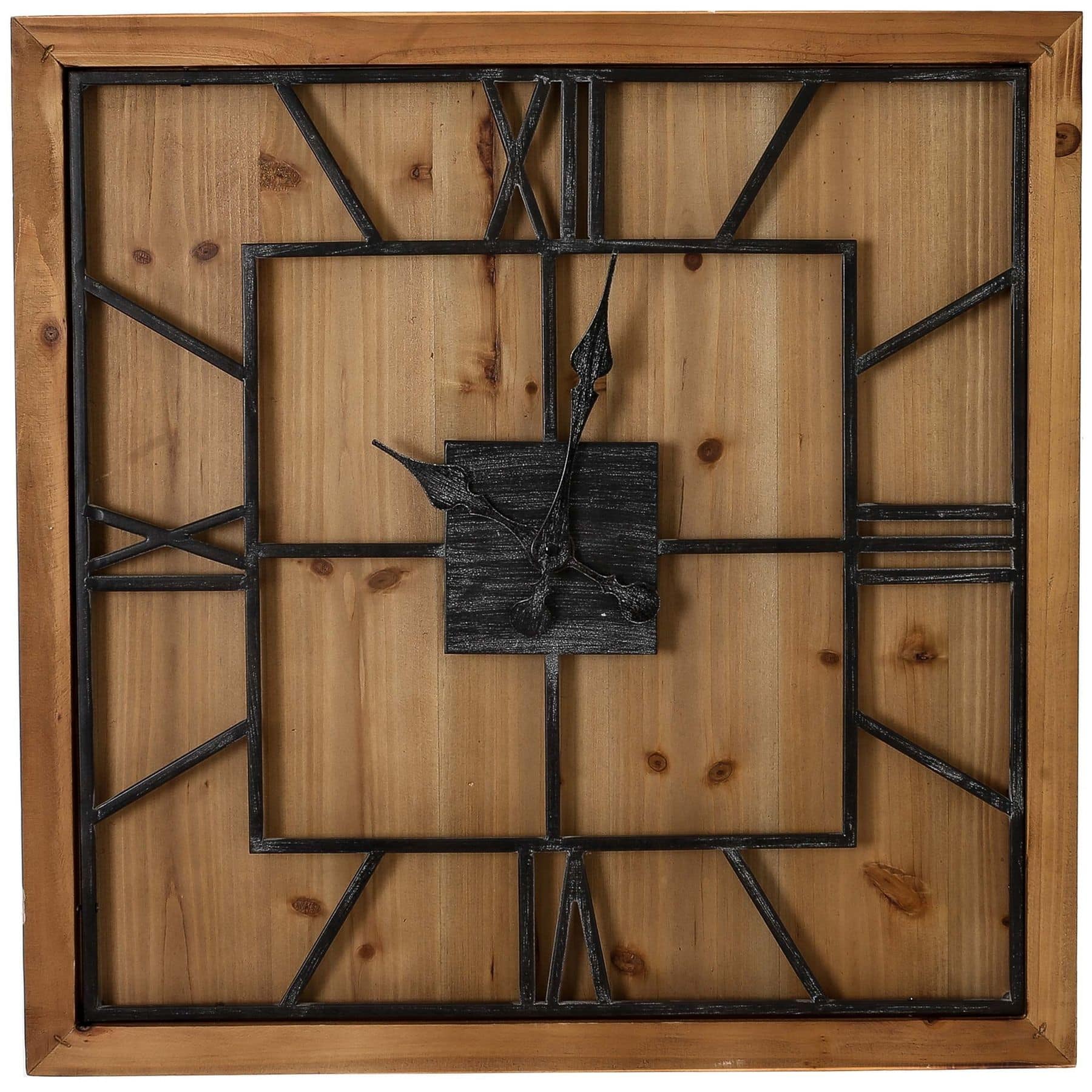 Williston Square Large Wooden Wall Clock Roost Home & Lifestyle